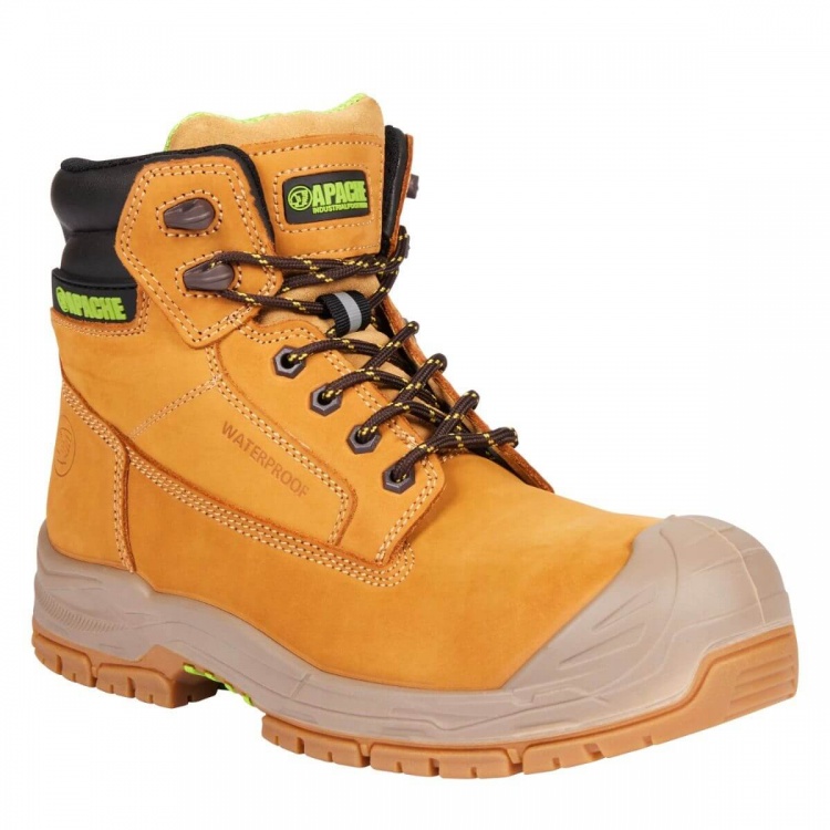 Apache Thompson Wheat Waterproof Safety Boot S7S HRO LG FO SC SR  - GTS Outsole